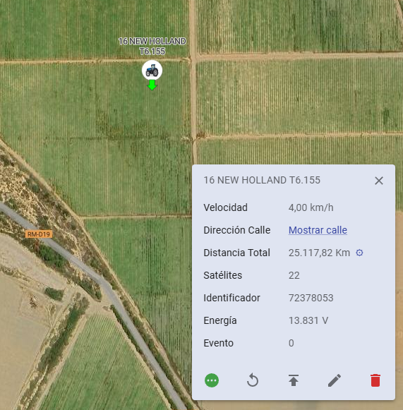 Ejemplo de monitorización GPS en mapa