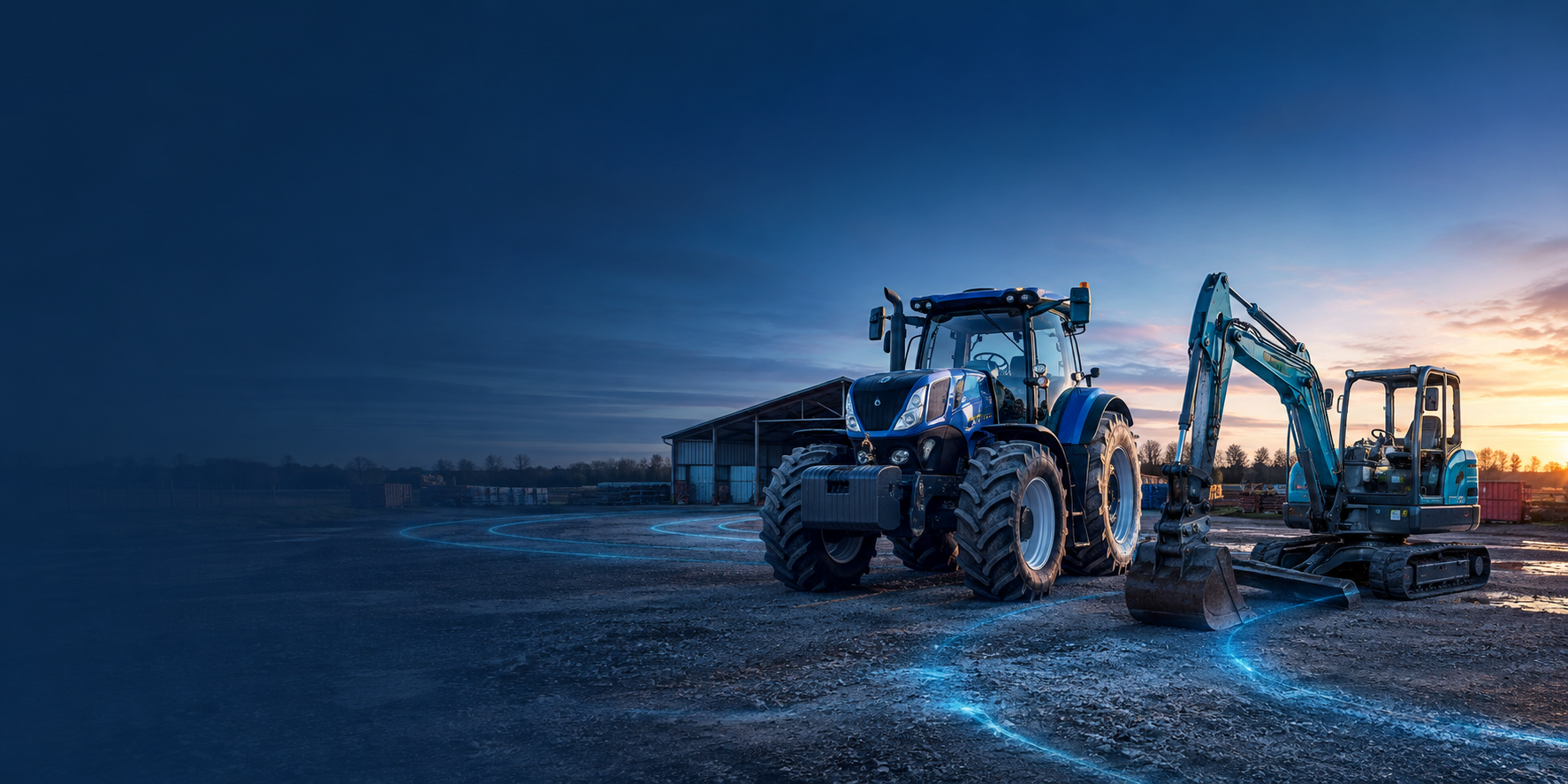 Tractor y maquinaria conectados a una solución de seguimiento GPS